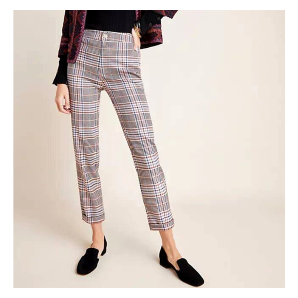 Anthropologie Malcolm Plaid Trouser Pant Size 6 NWOT $120